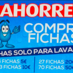 Promoción de fichas para lavado en Aquanet Paiporta: 6 fichas por 5 euros, 13 por 10 euros, 27 por 20 euros y 70 por 50 euros. Solo para uso en servicios de lavado.